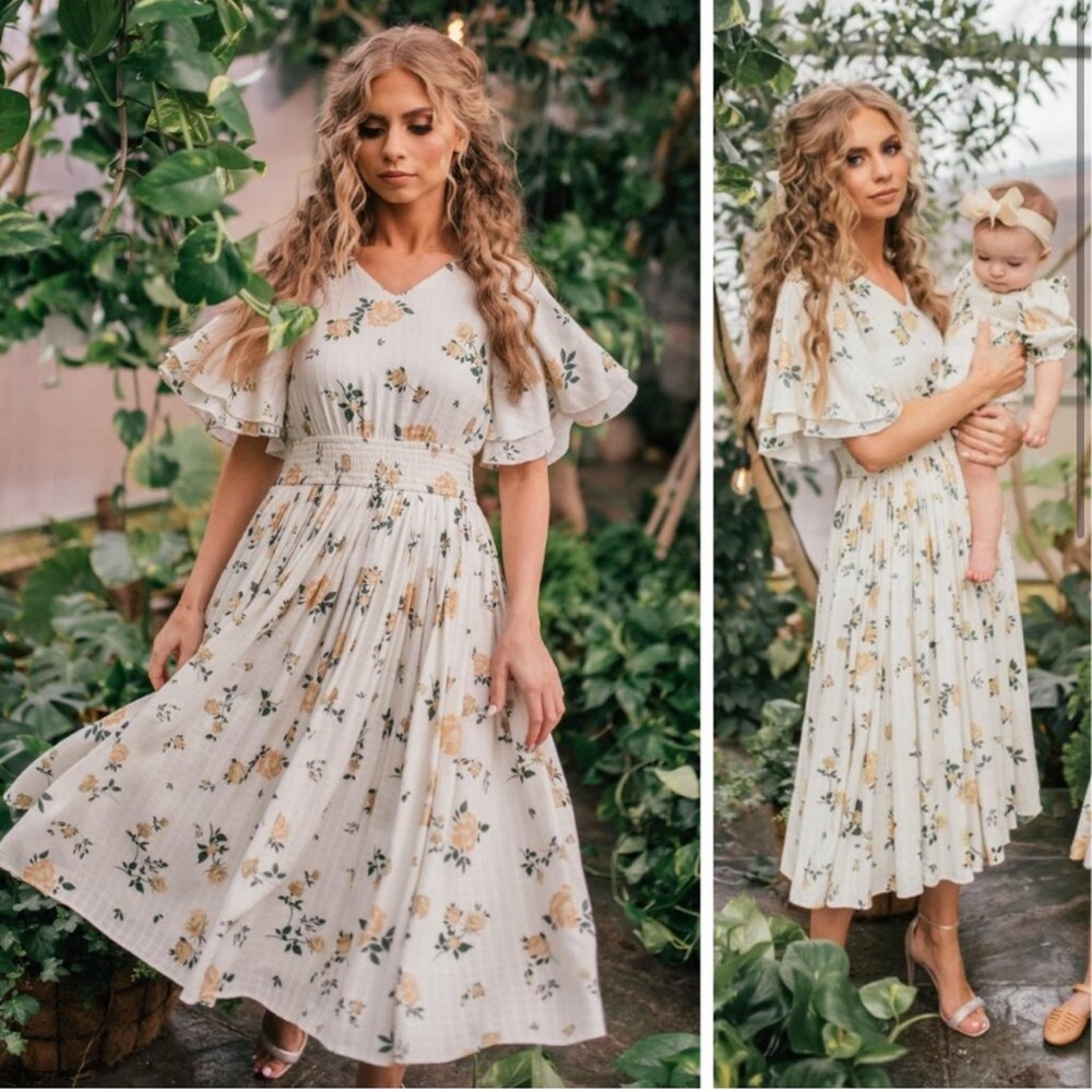 NEW JessaKae Garden Dweller Floral Midi Dress Bohemian Cottagecore Prairie